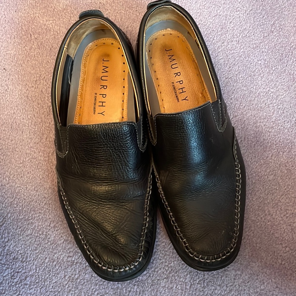 Johnston & Murphy men’s size 10 m black leather flex loafer